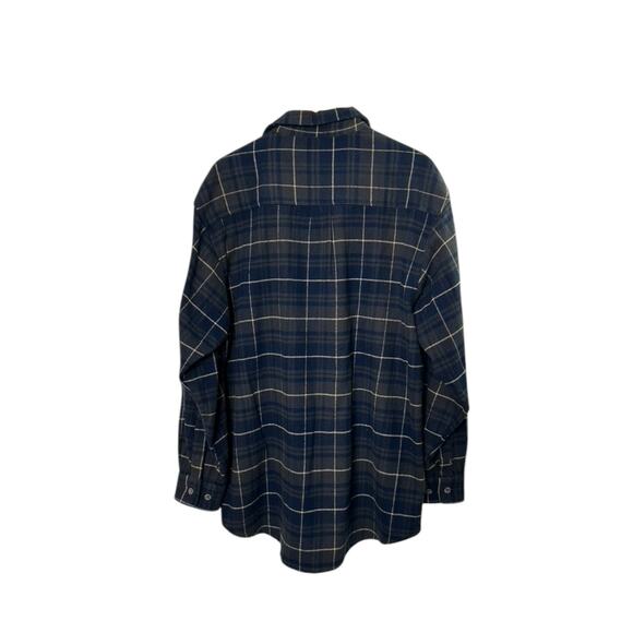 Moose Creek Dark Green & Navy Blue Plaid Button Up Flannel Shirt Men's Large - Picture 5 of 5